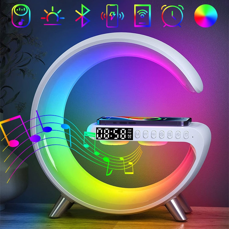 Multifunctional RGB Night Light Alarm Clock & Charging Station